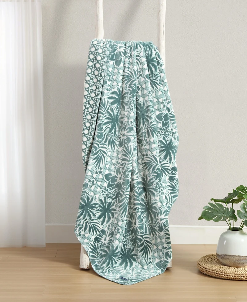 Closeout! Tommy Bahama Home Lanikai Fronds Flannel Blanket