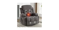 Swinging Recliner Massage Heated Sofa with Usb and 2 Cup Holders