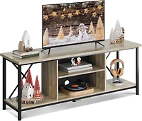 Wlive TV Stand for 55 65 Inch TvEntainment Center with Storage Console Bedroom and Living Room Industrial Midea Open Shelf Met