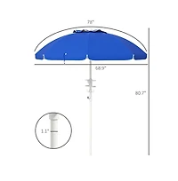 Slickblue Sapphire Outdoor Beach Umbrella - Stylish Portable Sunshade for Beach, Patio, and Outdoor Use