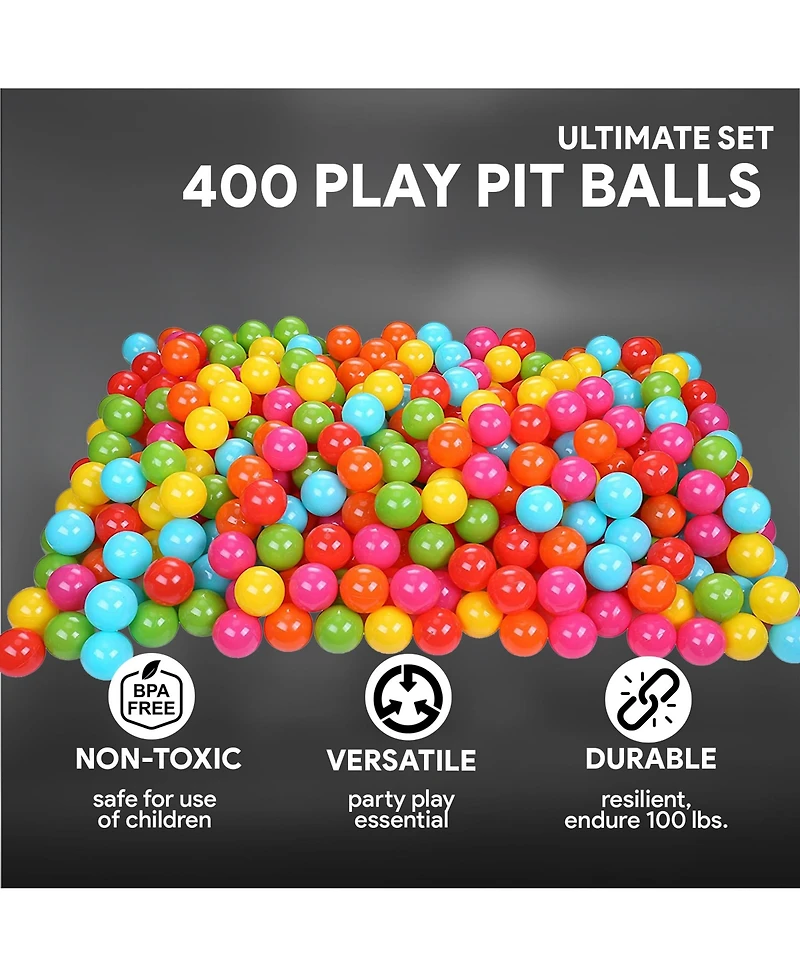 BalanceFrom Fitness 2.3 In Crush Proof Play Pit Balls w/ Storage Bag, Multicolor