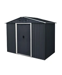 Streamdale 8ft x 4ft Metal Storage Shed with Sliding Door (Black/White)