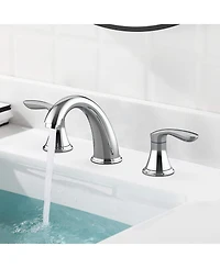 gaomon Bathroom Sink Faucet,Widespread Chrome Bathroom Faucet 3 Hole
