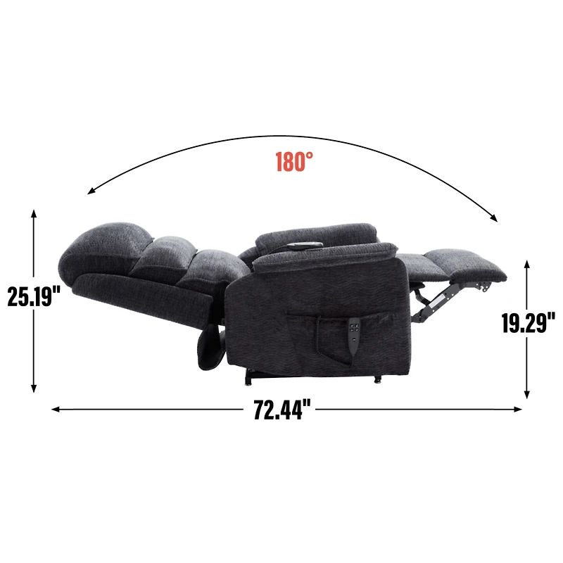 Streamdale Dual Motor Infinite Position Power Lift Recliner with Heat & Massage