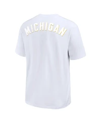 Jordan Men's White Michigan Wolverines 2-Hit Statement Max90 T-Shirt