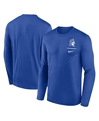 Nike Men's Royal Duke Blue Devils Alternate Logo Lockup Legend Performance Long Sleeve T-Shirt