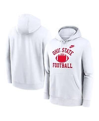 Nike Men's White Ohio State Buckeyes Legacy Football Icon Club Fleece Pullover Hoodie