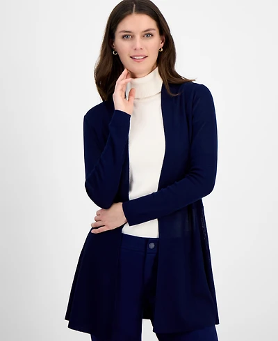 Anne Klein Monterey Open-Front Longline Cardigan