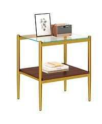 Coffee Table and End tables Set of 3, Tempered Glass Table with Mdf layer, Modern Tables for Living Room, Transparent Glass