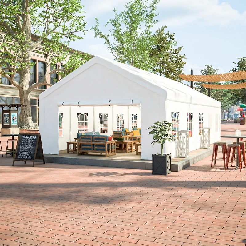 16x32FT Party Tent Heavy Duty, Large Wedding Event Shelters with 3 Storage Bags & Removable Sidewalls, Outdoor Canopy Gazebo Commercial Tents for Part