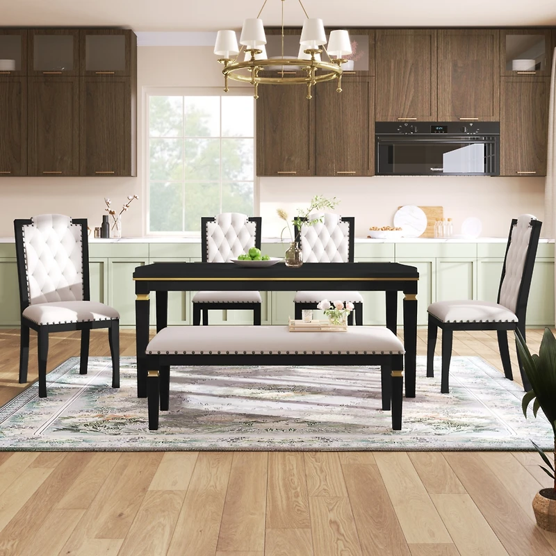 Streamdale 6-Piece Kitchen Dining Set (Black)