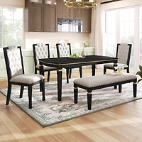 Streamdale 6-Piece Kitchen Dining Set (Black)