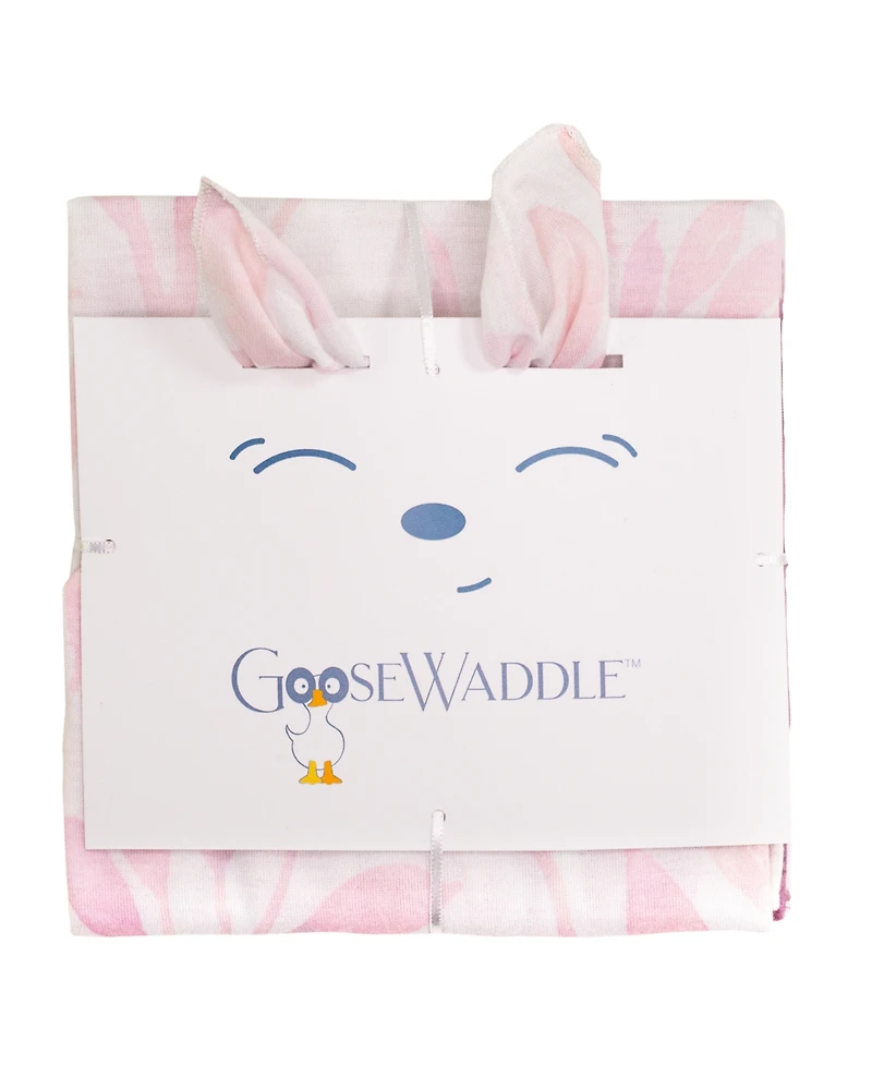 GooseWaddle 2 Pack Newborn Receiving Blanket Ginger Deer/Purple Berries