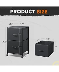 2 Drawer Mobile File Cabinet, Rolling Printer Stand