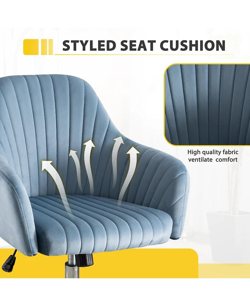 Boyel Living Velvet Accent Chair Modern Home Office Leisure with Adjustable Height and Casters