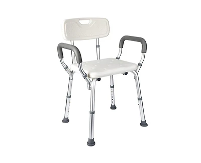 gaomon Shower Seat, Adjustable Height Shower Chair, with Padded Armrests and Back, Inside Shower Seat Support 350 Lb Capacity
