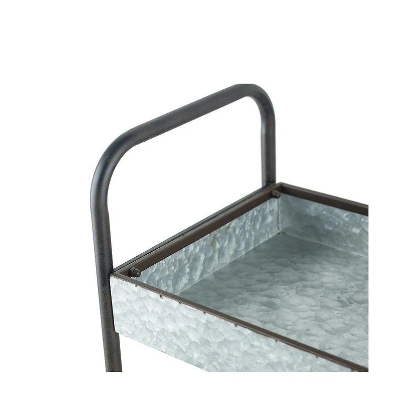 W2078 35x12.5x40" Homestead Galvanized Shelf Display 3-tier