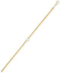 Cultured Freshwater Pearl (8-8.5mm) Beaded Bracelet in 14k Gold over Sterling Silver Made in Italy