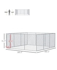 PawHut Dog Playpen, Dog Exercise Pen Dog Run Enclosure, 227.5 Sq. Ft
