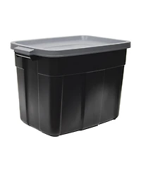 Rubbermaid Roughneck 18 Gal Storage Container Organizer, Black & Gray (6 Pack)