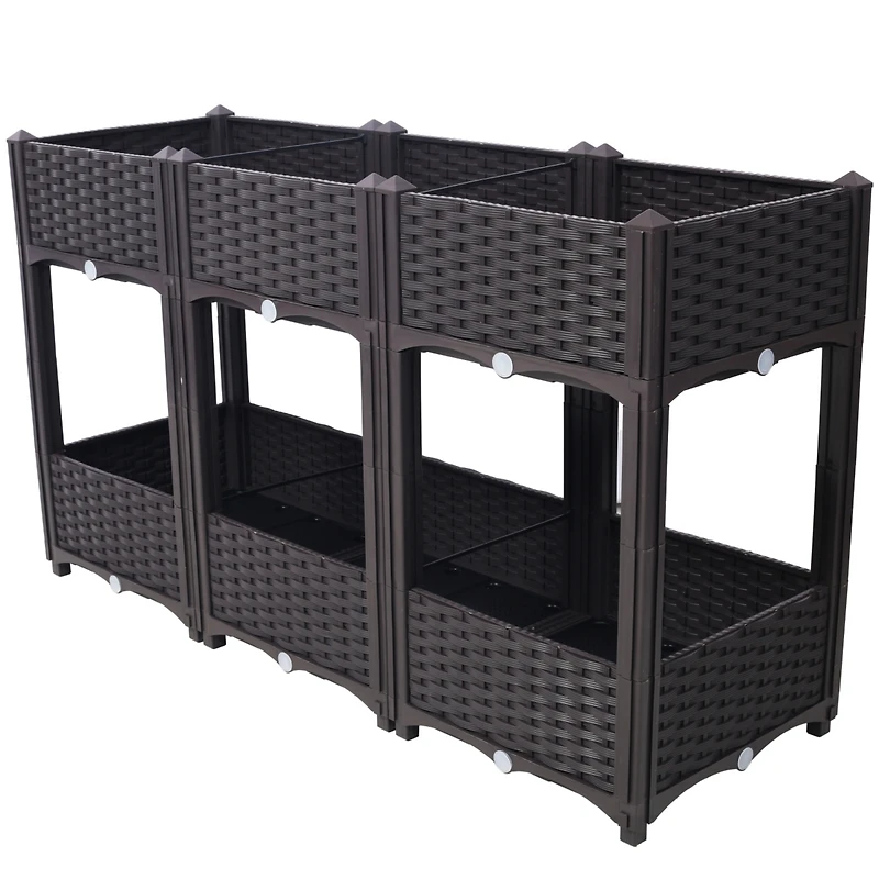 Streamdale Raised Planter Beds Kit Brown, 47.2"x15.7"x27.7