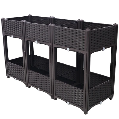 Streamdale Raised Planter Beds Kit Brown, 47.2"x15.7"x27.7