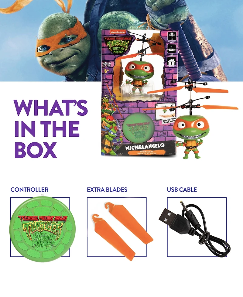 World Tech Toys Tmnt Michaelangelo Flying Ufo Helicopter