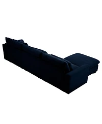 Streamdale Furniture Corduroy Sectional Sofa, L Shaped Couch with Storage Footstool and 3 Pillow, Sectional Couch for Living Room Apartment