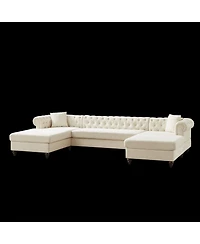 Streamdale Modern Chenille 3-Piece U-Sofa with Chaises