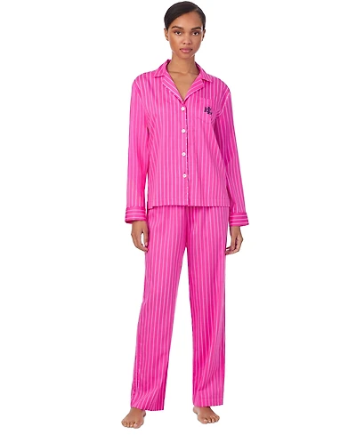 Lauren Ralph Lauren Women's Printed Notched-Collar Pajama Set