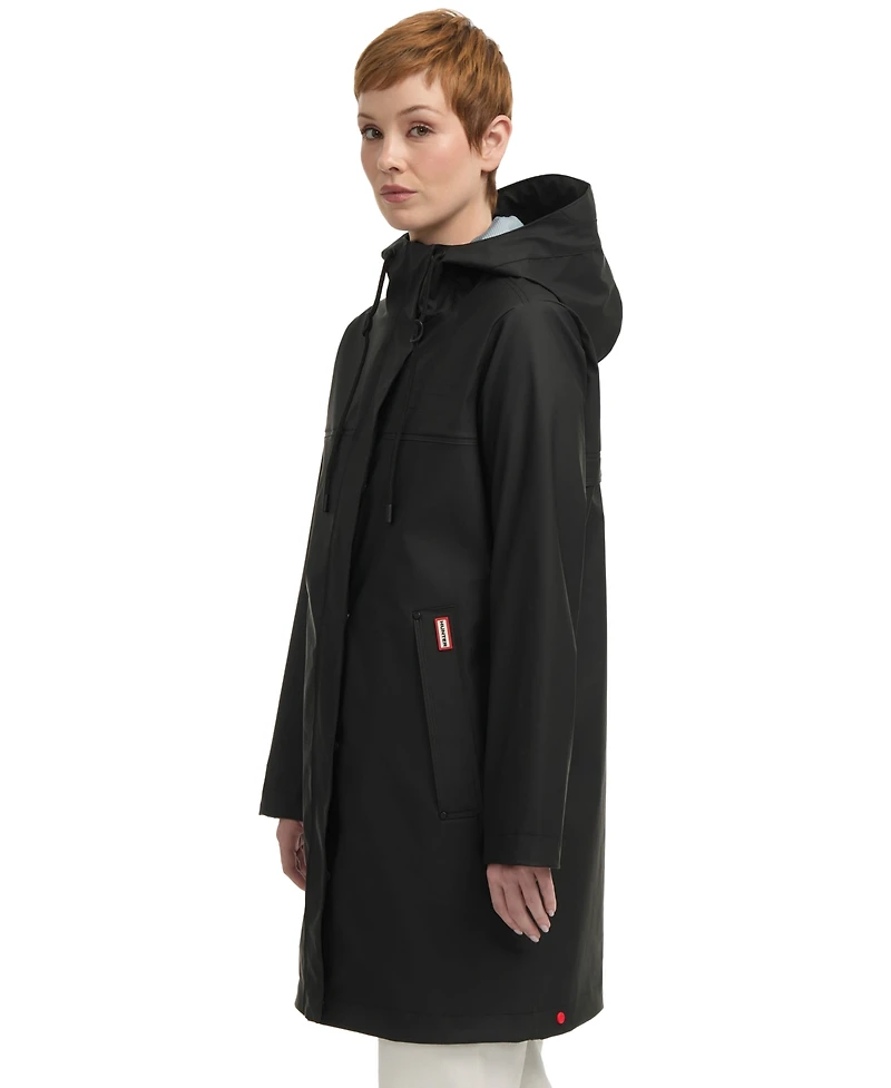 Hunter Women's Rubberized Water-Repellent Long Rain Jacket