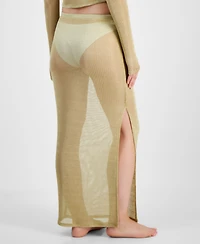 Miken Juniors' Metallic Mesh Skirt Cover-Up, Exclusively at Macy's