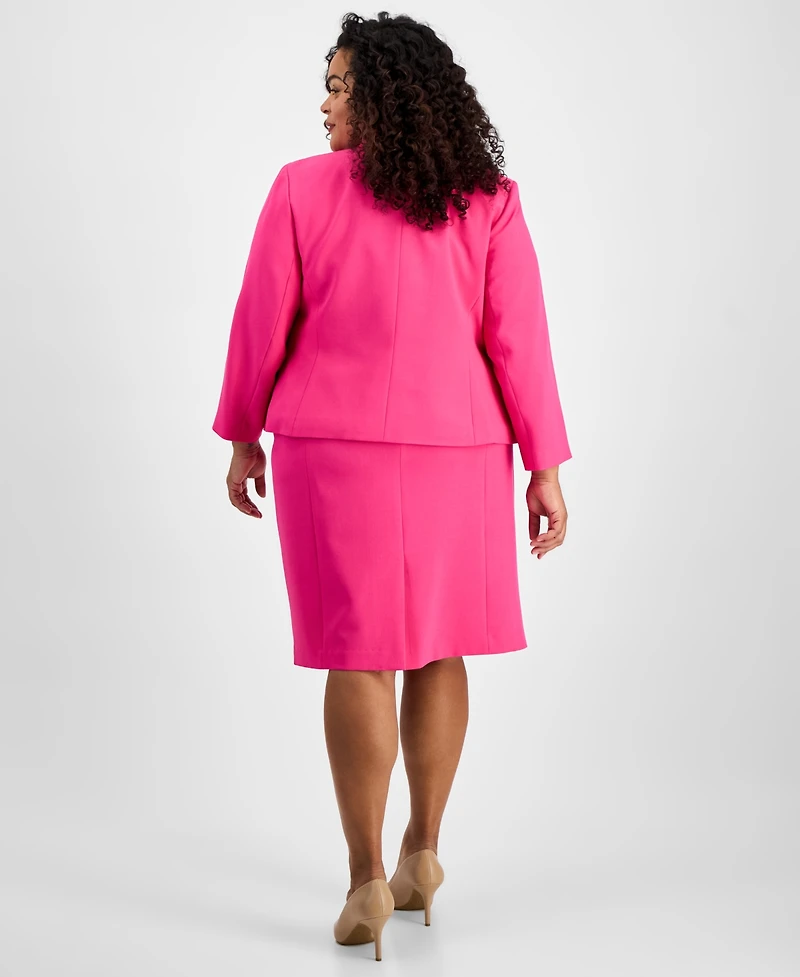 Le Suit Plus Cutout Kissing Jacket & Sheath Dress Set