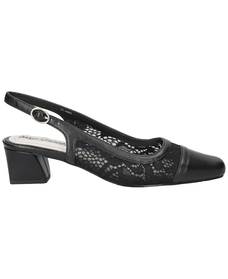 Easy Street Women's Fortune Square Toe Slingback Pumps