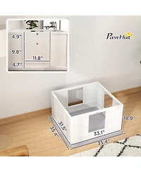 PawHut Whelping Box for Dogs with Whelping Pad, Adjustable Entrance