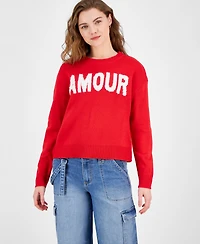 Hooked Up by Iot Juniors' Novelty Verbiage Sweater