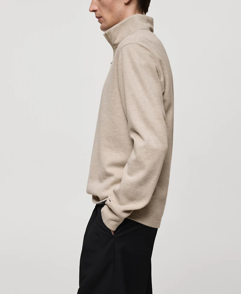 Mango Men's Ribbed-Collar Sweatshirt