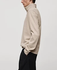 Mango Men's Ribbed-Collar Sweatshirt