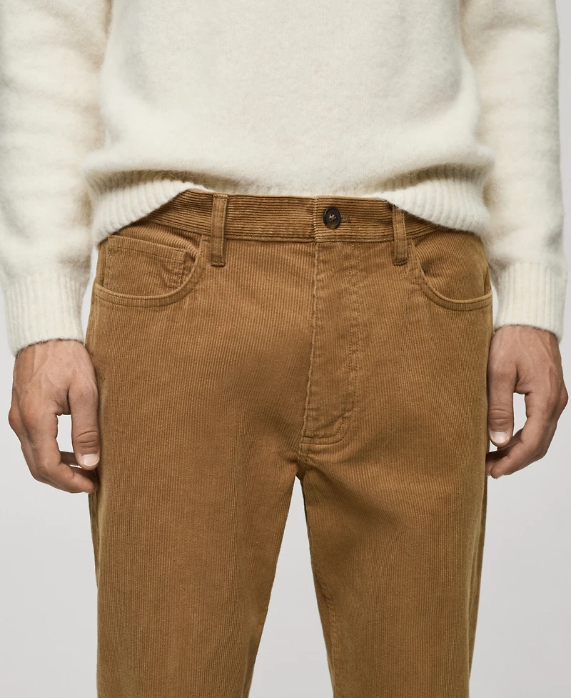 Mango Men's Regular-Fit Corduroy Pants