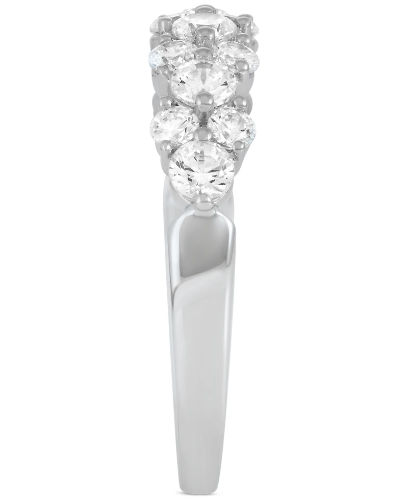 Diamond Horizontal Cluster Ring (1 ct. t.w.) in 14k White Gold
