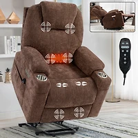 Up to 350 Lbs Power Lift Recliner Chair Heavy Duty Motion Mechanism with 8-Point Vibration Massage and Lumbar Heating, Usb and Type-c Ports