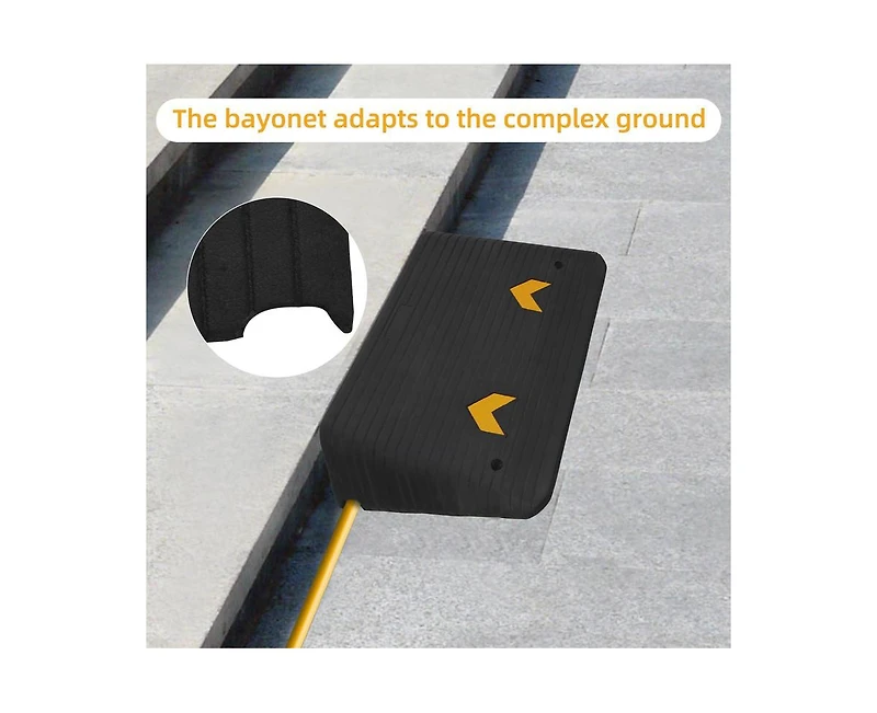 gaomon Rubber Threshold Ramp, 3.5" Rise Wheelchair Ramp Doorway, Recycled Rubber Power Curb Ramp Rated 33000 Lbs Load Capacity