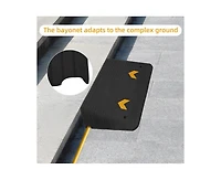 gaomon Rubber Threshold Ramp, 3.5" Rise Wheelchair Ramp Doorway, Recycled Rubber Power Curb Ramp Rated 33000 Lbs Load Capacity