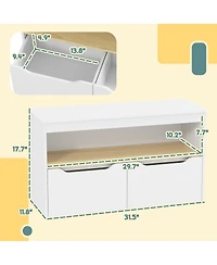 Qaba Toy Storage Organizer with 2 Drawers, Toy Shelf, Large Top,