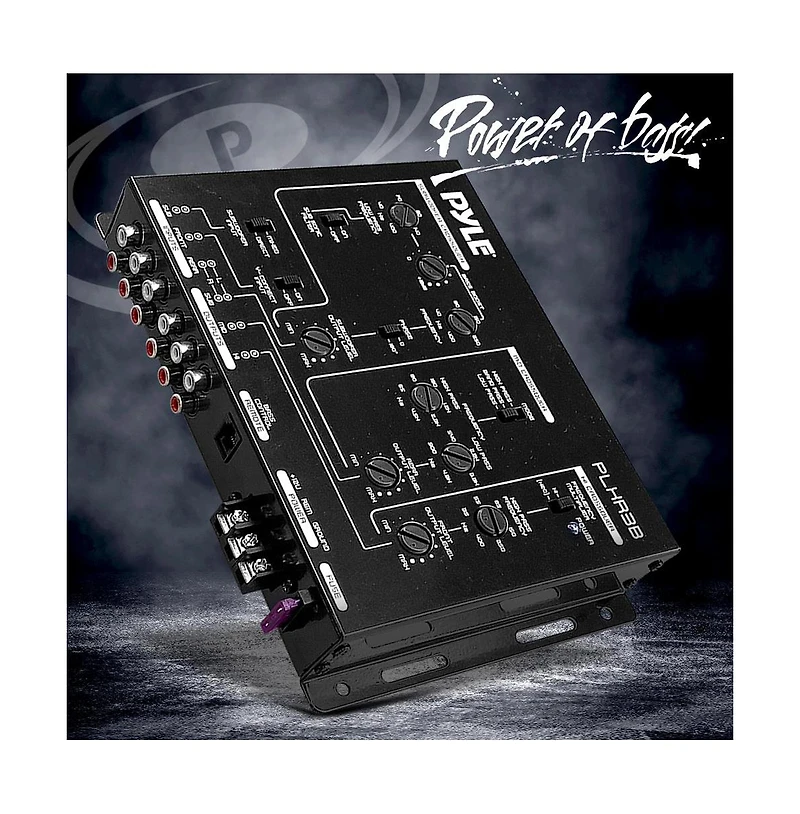 Pyle 3-Way Electronic Crossover - Remote Subwoofer Control, High/Low-Pass, 6-Channel Output, Black (PLXR3B)