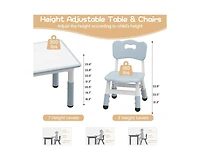 gaomon Kids Table and 2 Chairs Set with Graffiti Desktop, Height Adjustable Toddler Table and Chairs Set, 4 in 1 Activity Table Play Table for Reading