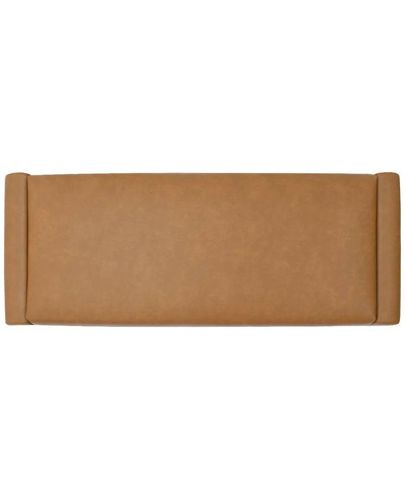 47" Faux Leather Upholstered Bedroom Waterfall Benches-Maison Boucle