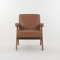 Streamdale Wooden Lounge Chair with Rails and Cushions, Set of 1