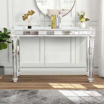 Streamdale Furniture Streamdale Vintage Carved Mirror Console Table