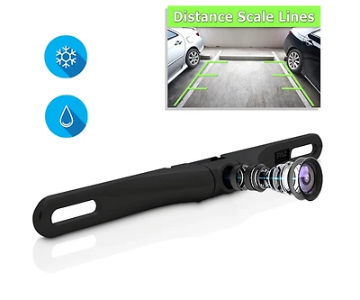 Pyle License Plate Car Rearview Backup Camera - Waterproof, 170° Viewing Angle, Built-In Distance Lines, Ip-68 (PLCM18BC)